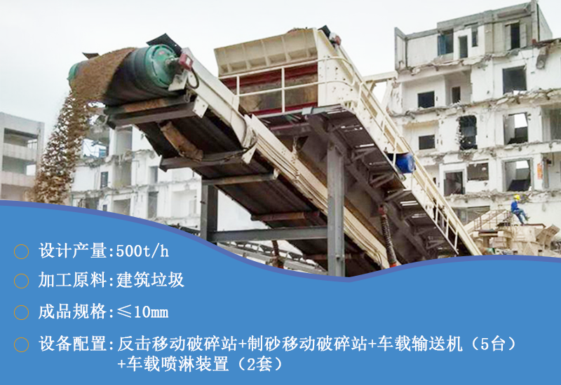 湖南郴州500噸建築垃圾處理生產線